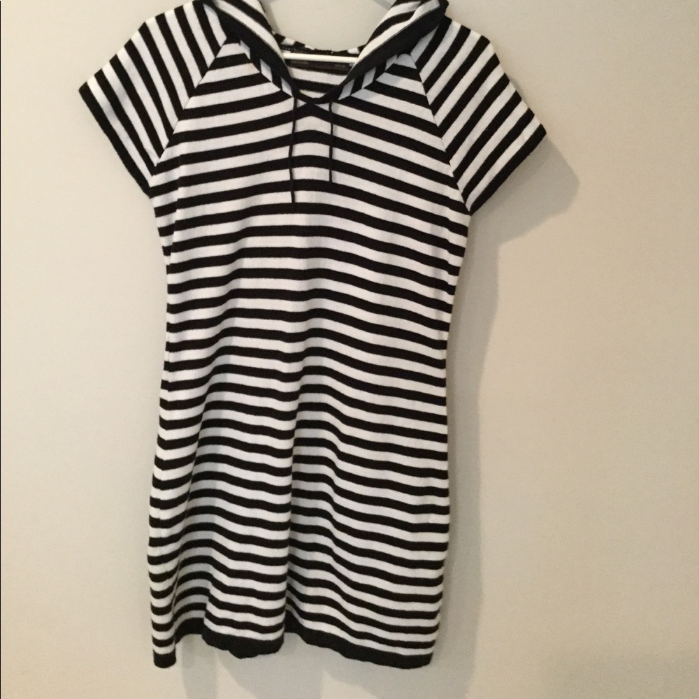 Black and white strip nautical dress